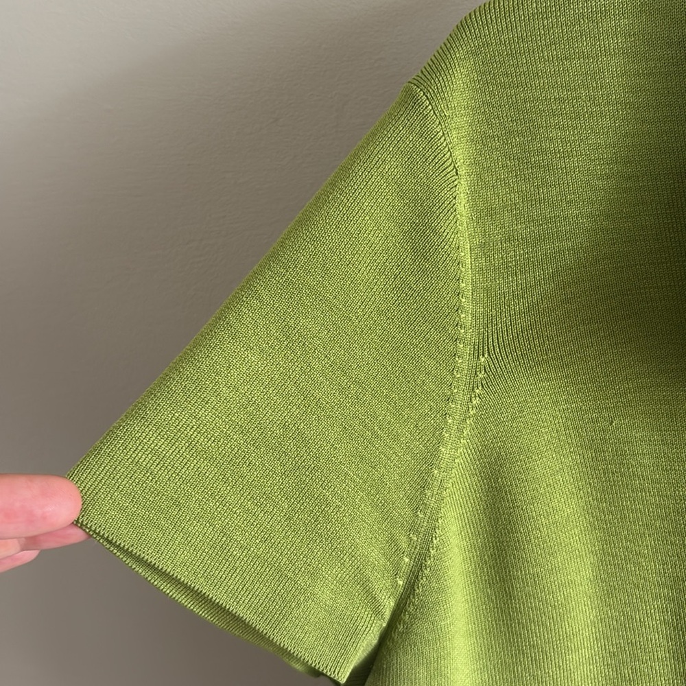 Ann Taylor • green button down crop top/cardigan - Picture 5 of 5